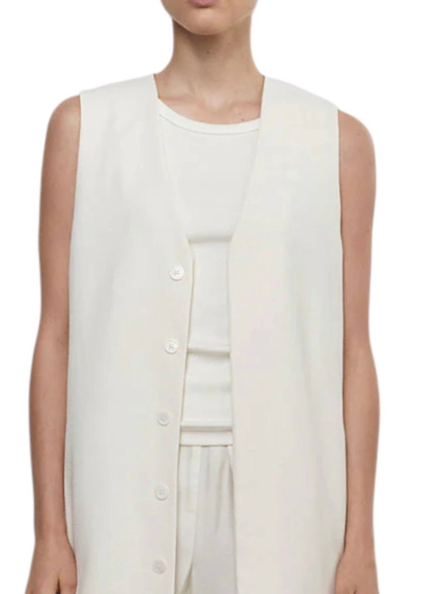 Enza Costa - Crepe Tunic Vest - clothing - jackets - outerwear