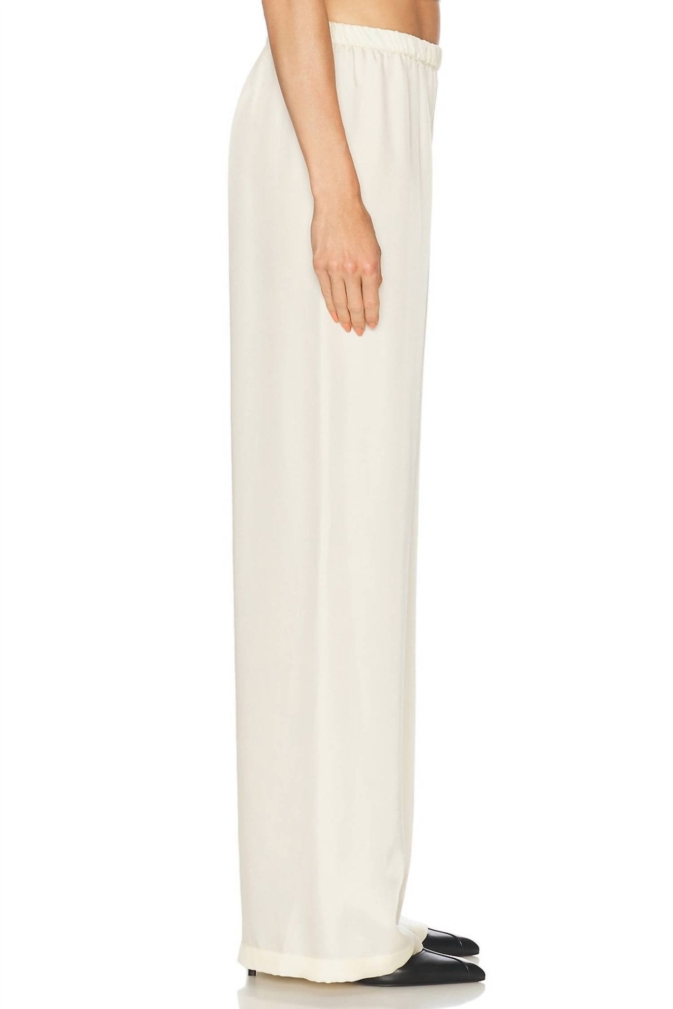 Enza Costa - Fluid Twill Wide Leg Pants - beige - clothing - pants