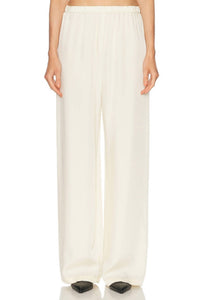 Enza Costa - Fluid Twill Wide Leg Pants - beige - clothing - pants