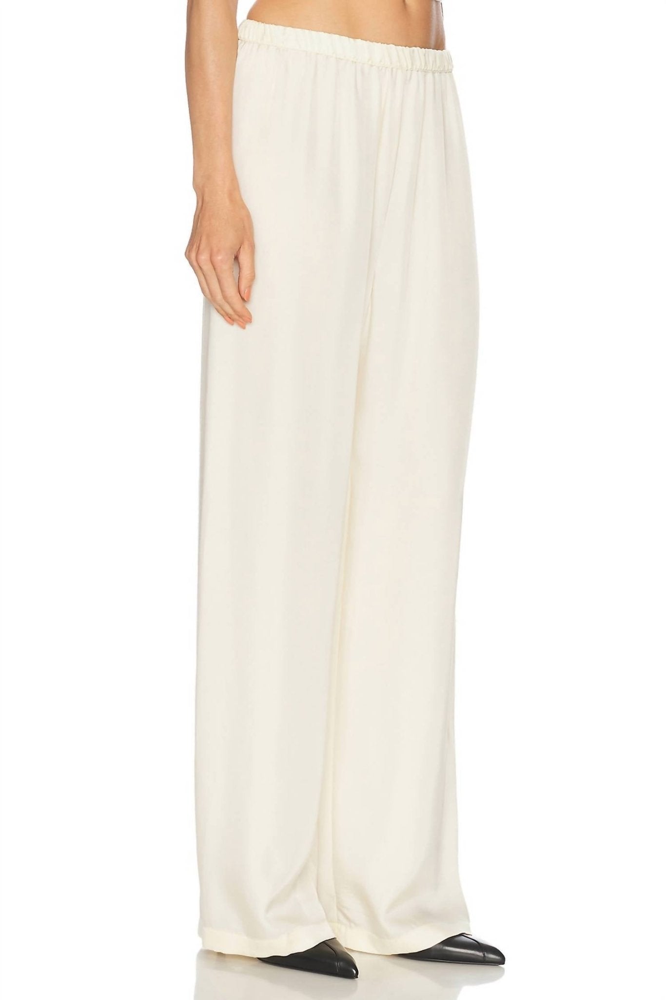 Enza Costa - Fluid Twill Wide Leg Pants - beige - clothing - pants