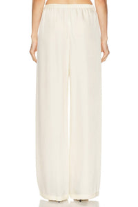 Enza Costa - Fluid Twill Wide Leg Pants - beige - clothing - pants