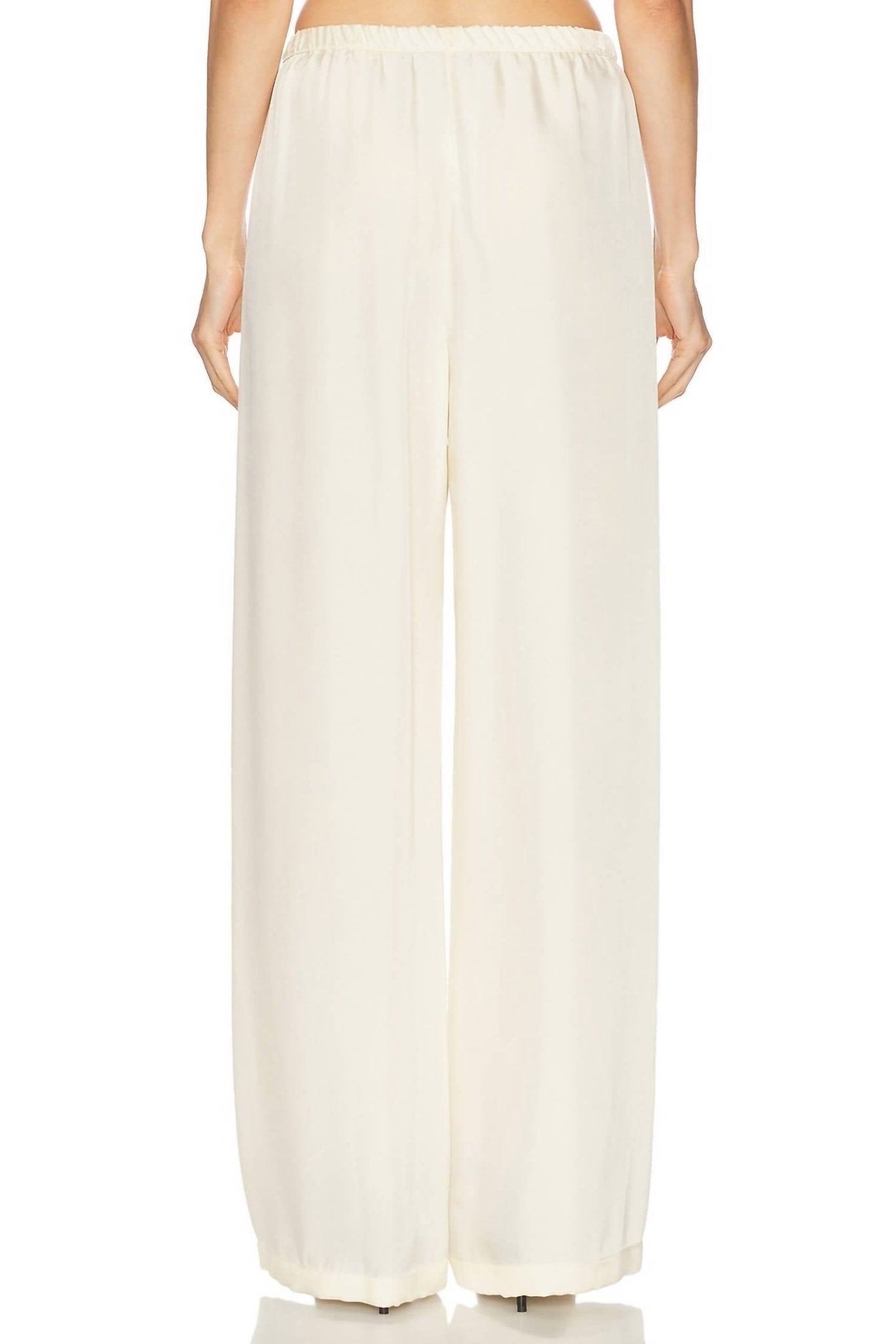 Enza Costa - Fluid Twill Wide Leg Pants - beige - clothing - pants