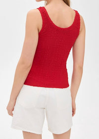 Enza Costa - Puckered Sheath Tank Top - clothing - red - tank - tops