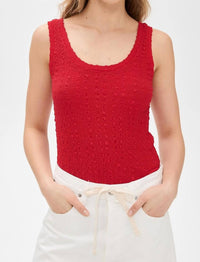 Enza Costa - Puckered Sheath Tank Top - clothing - red - tank - tops