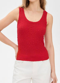 Enza Costa - Puckered Sheath Tank Top - clothing - red - tank - tops