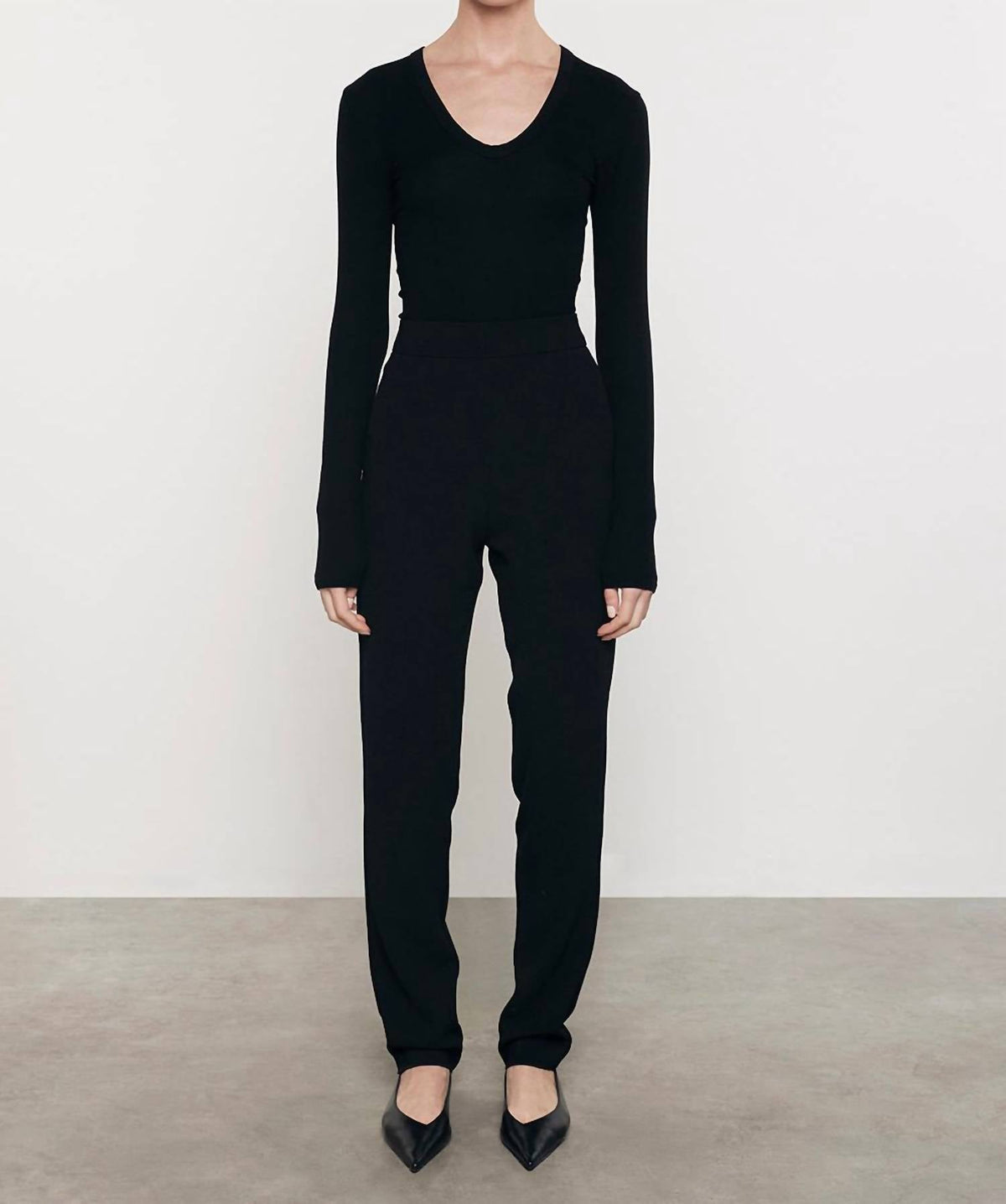 Enza Costa - Rib Bold Long Sleeve U Neck