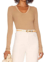 Enza Costa - Silk Knit Long Sleeve U Top