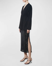 Enza Costa - Soft Crepe Wrap Blazer