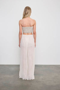 Enza Costa - TEXTURED SATIN SMOCKED TOP