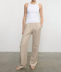 Enza Costa - Twill Everywhere Straight Leg Pants - beige - clothing - lyocell