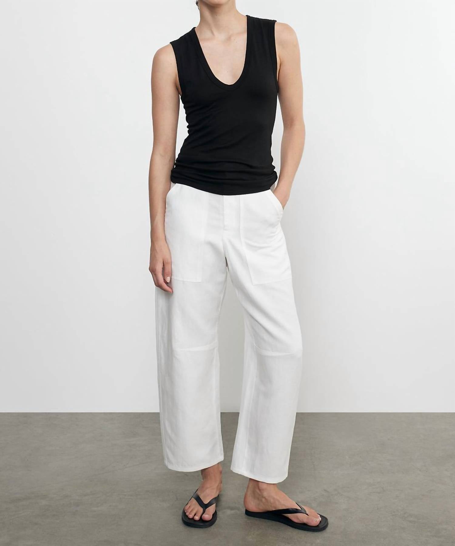 Enza Costa - Twill Work Pants - ankle - clothing - cropped