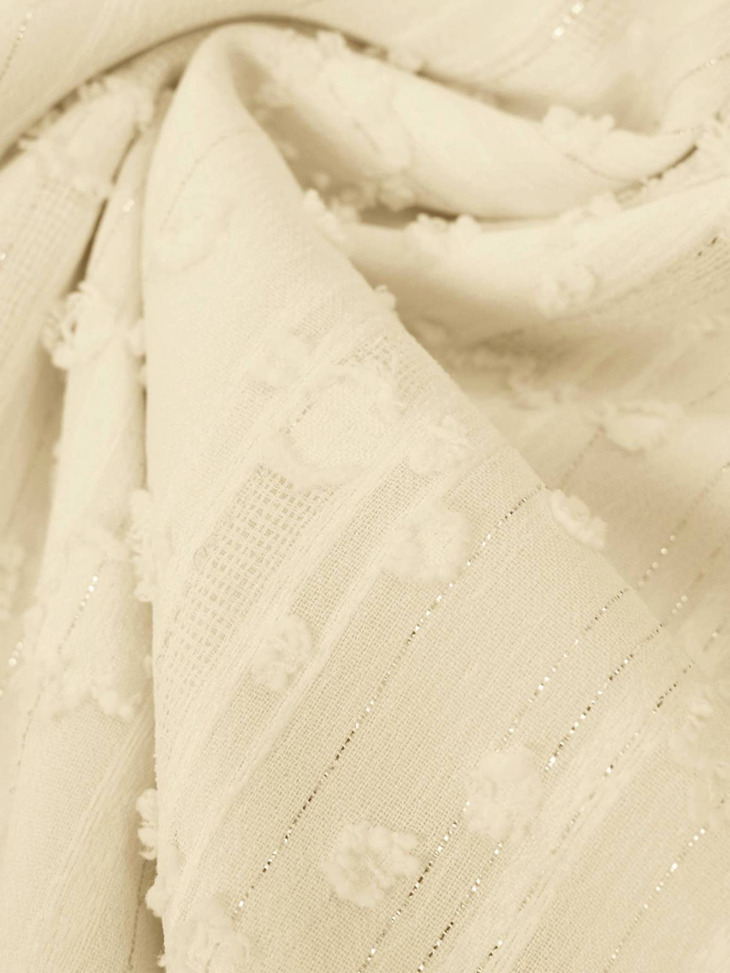 Epretty - Textured Embroider Print Belted Halter Dress - beige - clothing - dresses