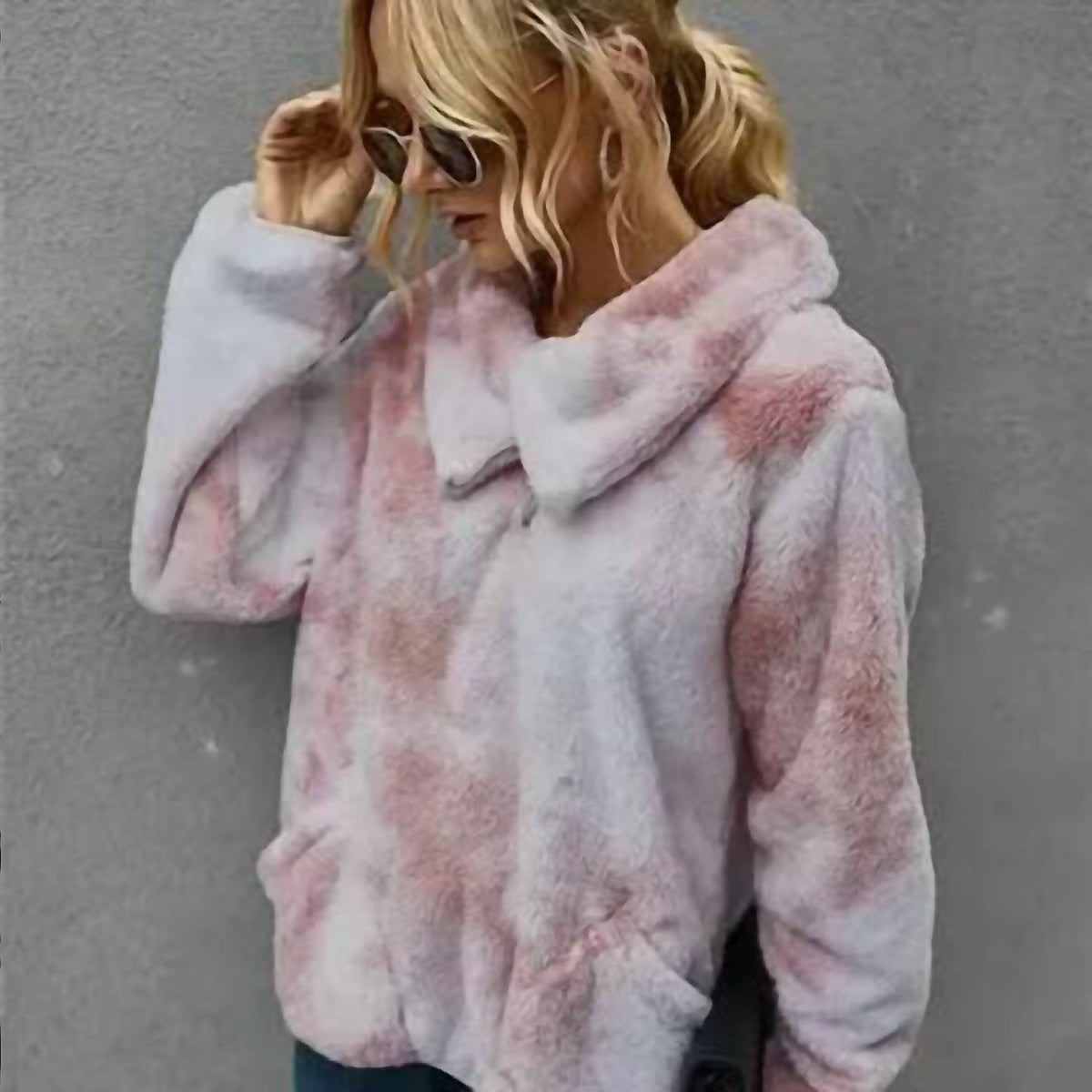 Epretty - Women's Tie-Dye Sherpa Outerwear Jacket/top