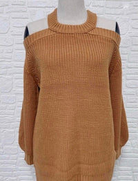 Esley Collection - Off shoulder long sleeves knit top