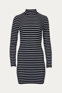 OPEN-BACK TURTLENECK MINI DRESS