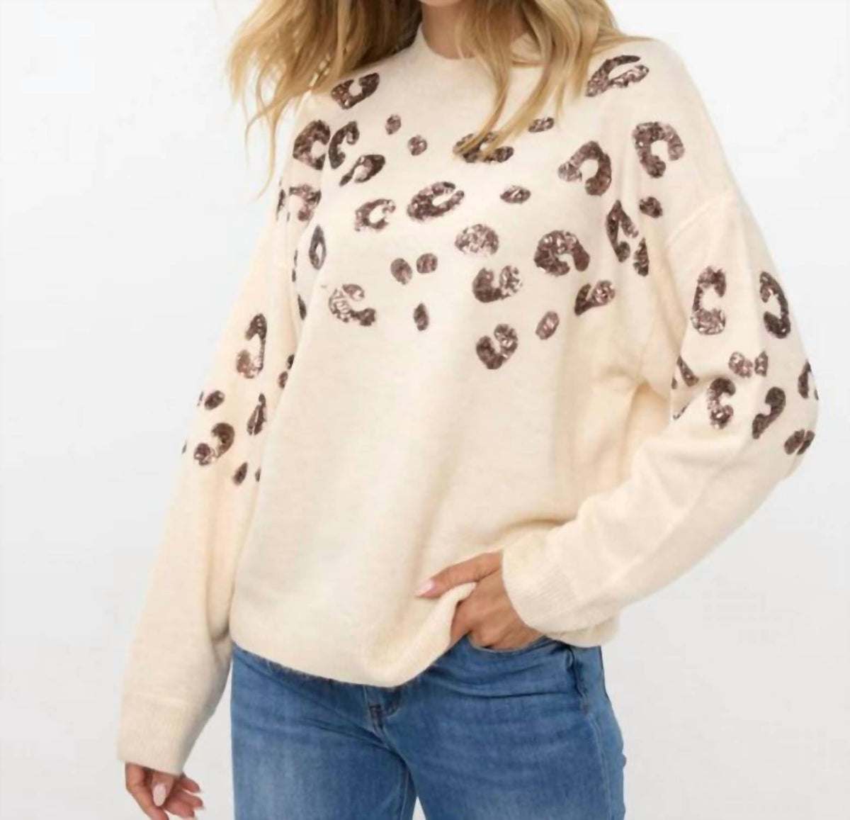 Esqualo - Animal Sequins Sweater