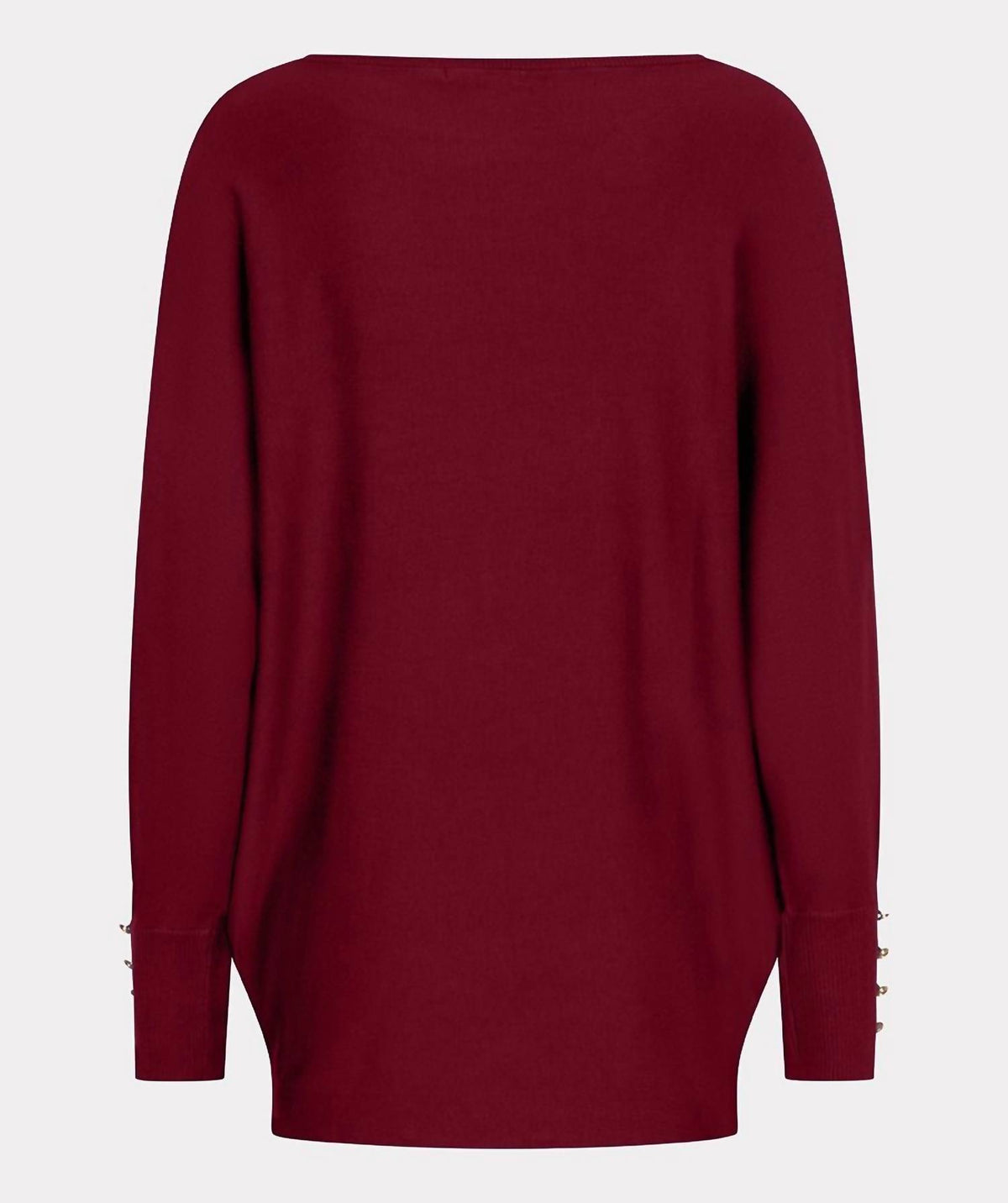 Esqualo - Batwing Buttoned Cuff Basic Knit Sweater