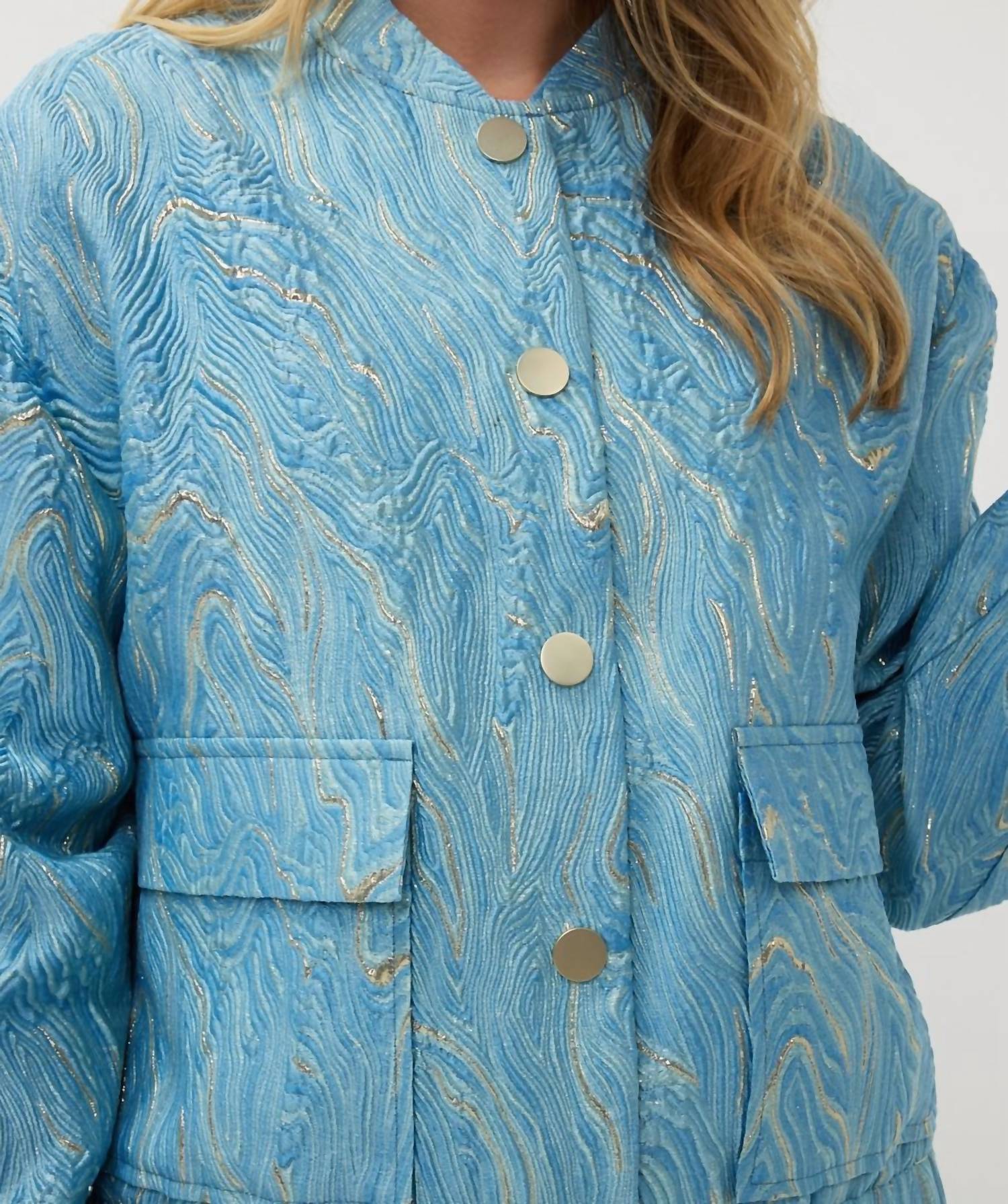 Esqualo - Bomber Jacquard Jacket - blue - bomber - jackets - clothing
