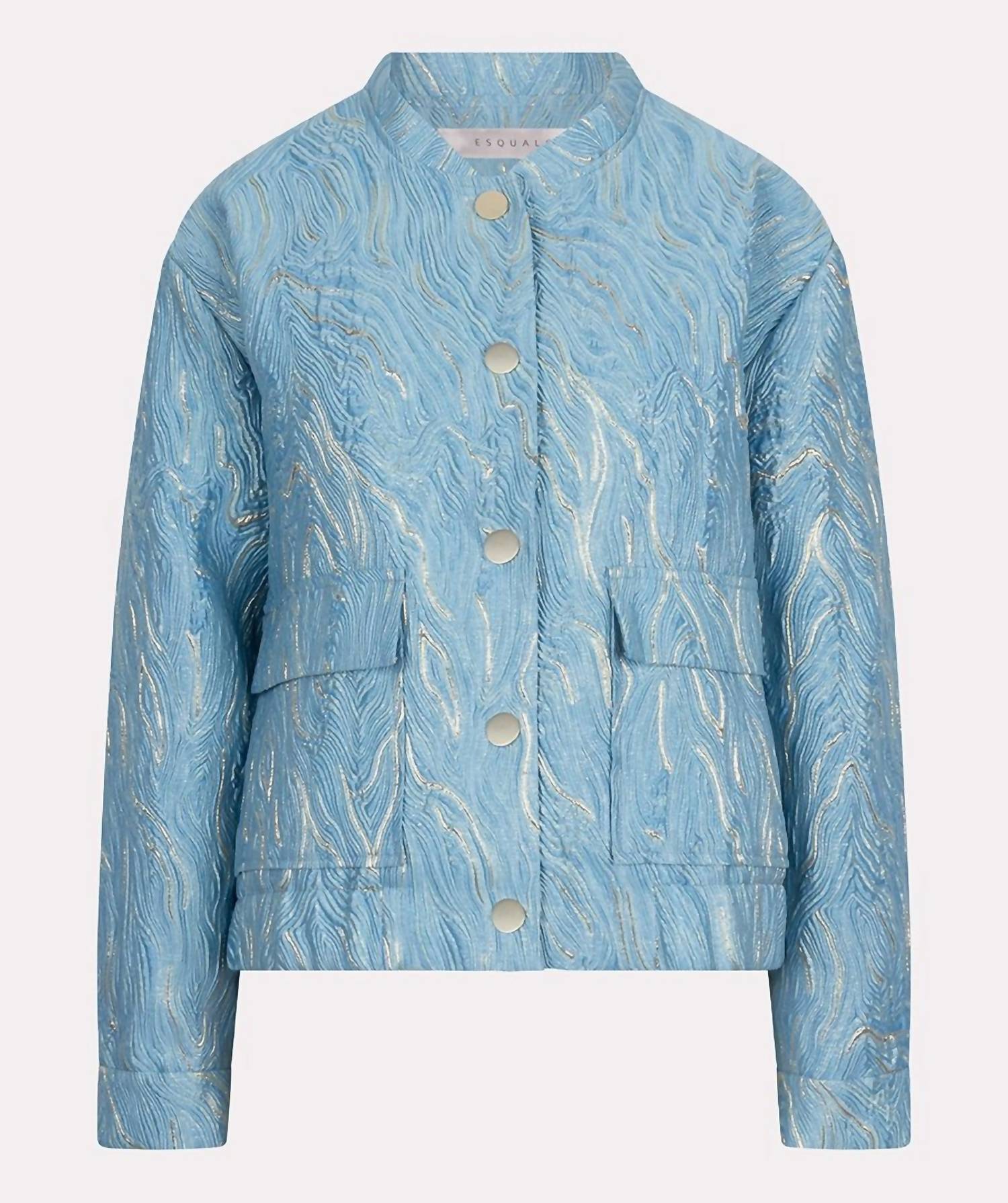 Esqualo - Bomber Jacquard Jacket - blue - bomber - jackets - clothing