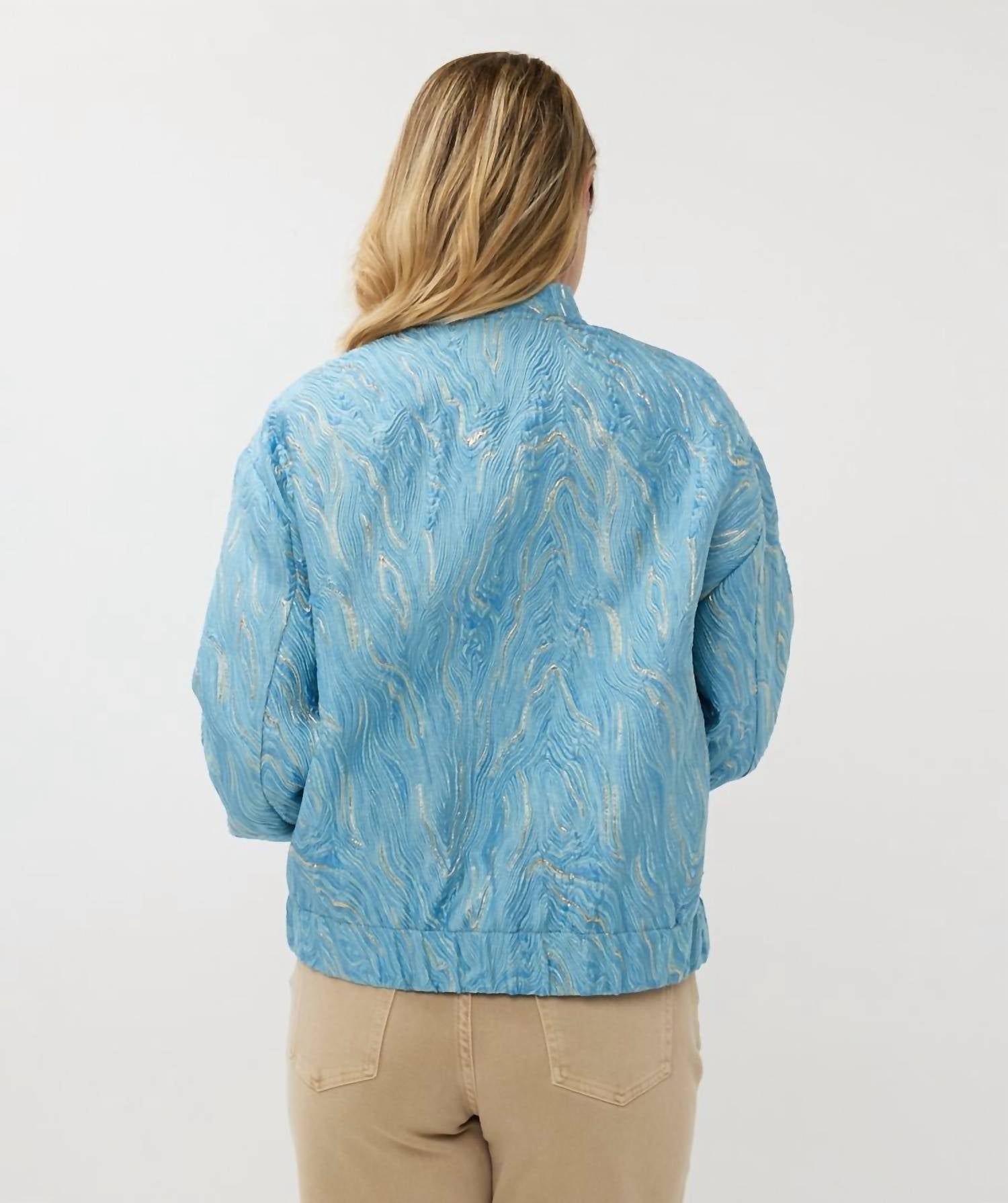 Esqualo - Bomber Jacquard Jacket - blue - bomber - jackets - clothing