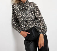 Esqualo - Button Up Print Blouse