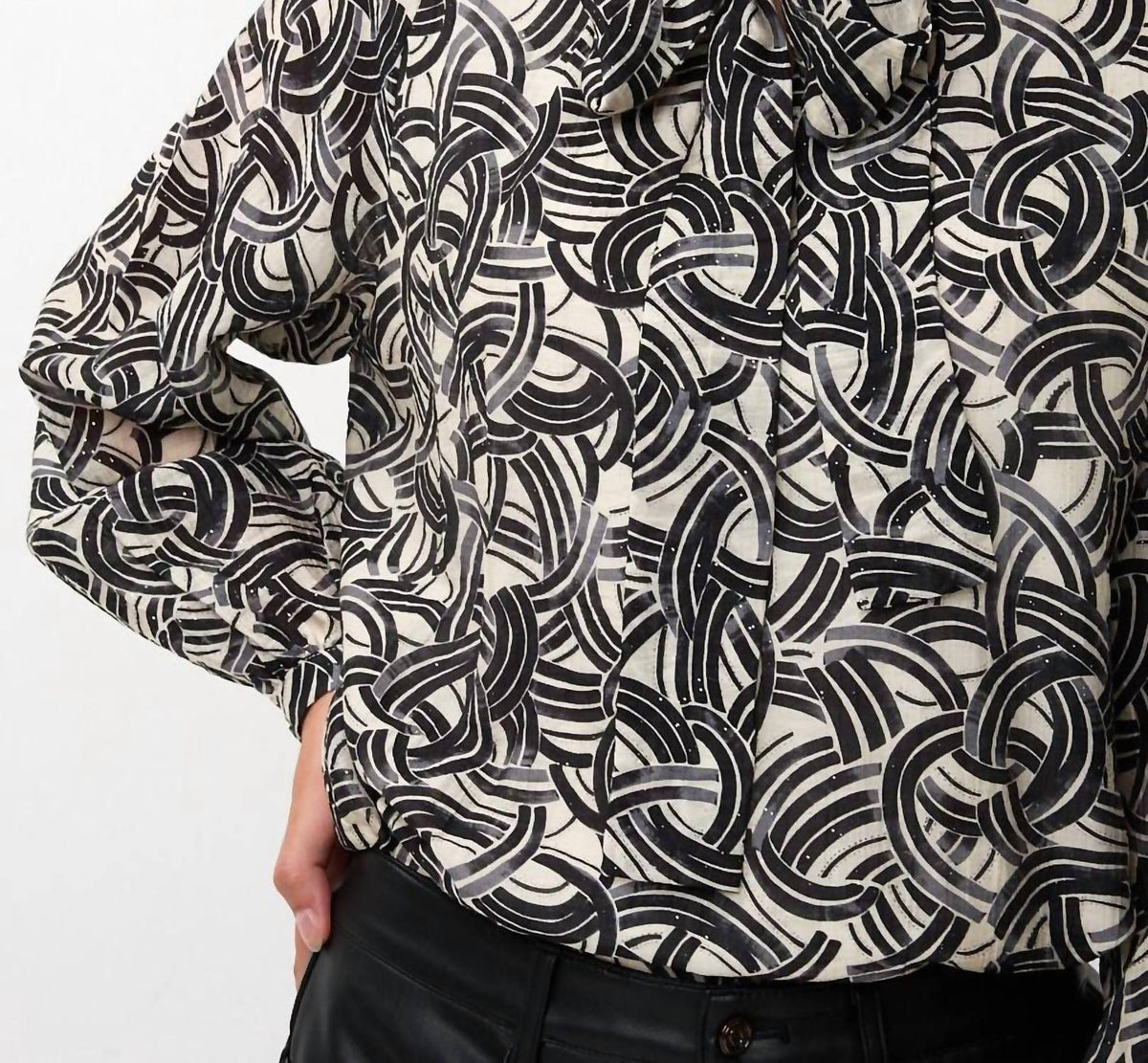 Esqualo - Button Up Print Blouse