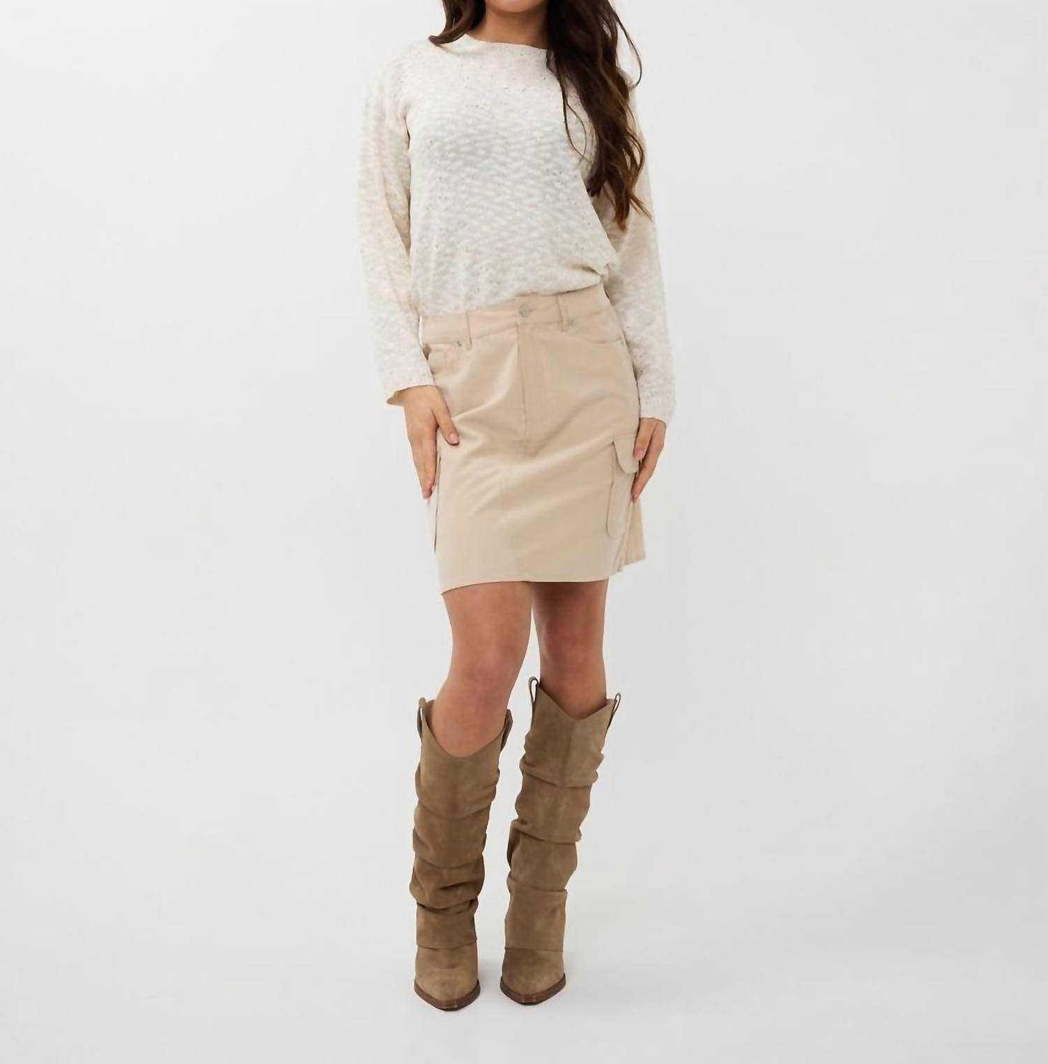 Esqualo - Cargo Short Skirt - beige - clothing - mini
