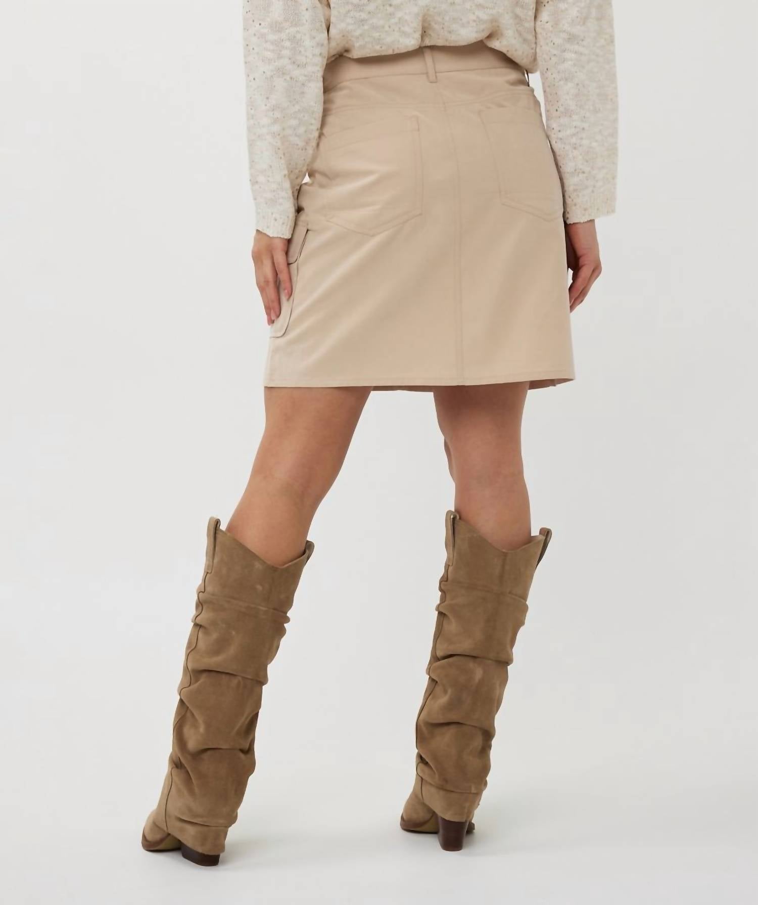Esqualo - Cargo Short Skirt - beige - clothing - mini