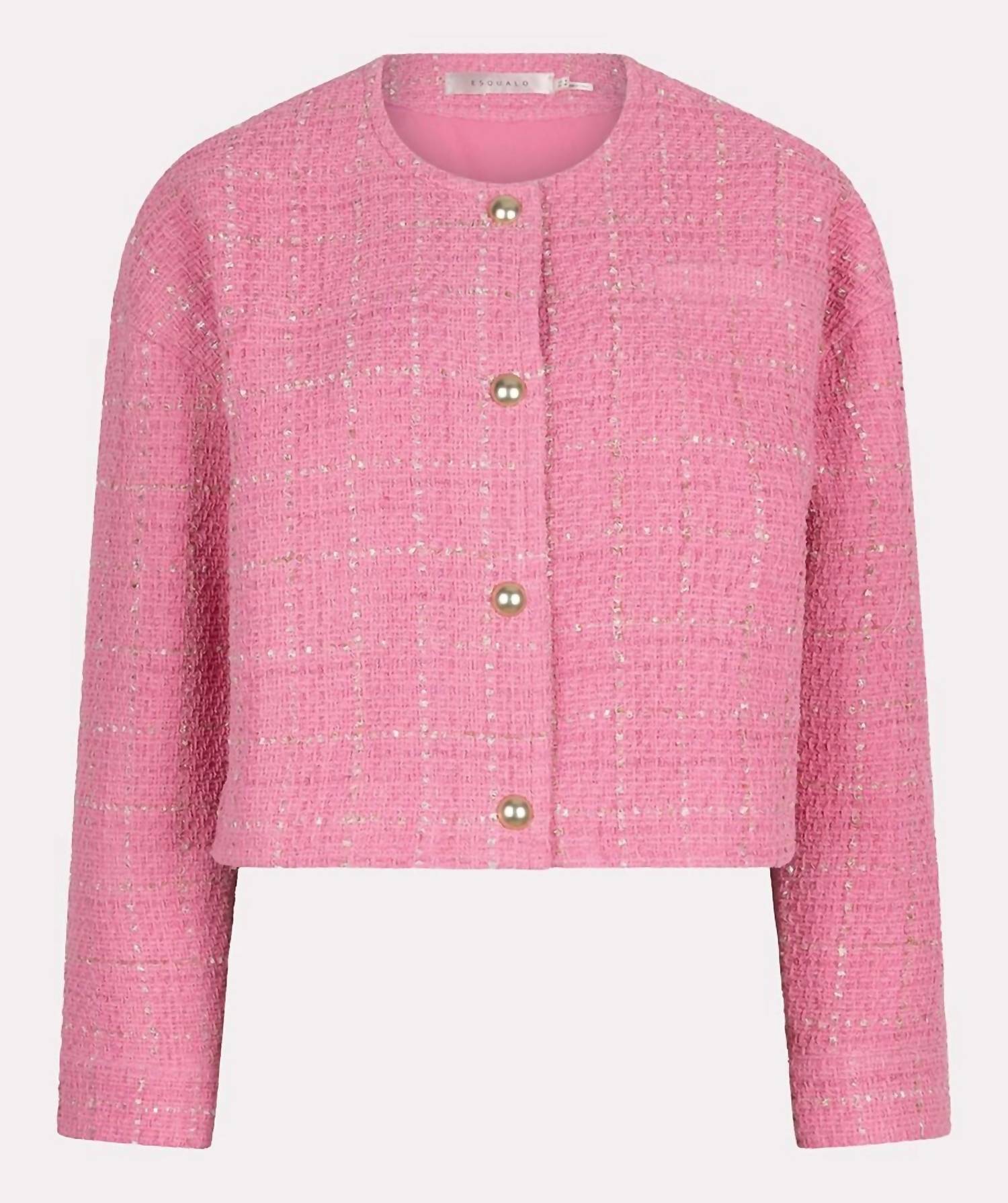 Esqualo - Cropped Boucle Jacket - blazers - clothing - jackets