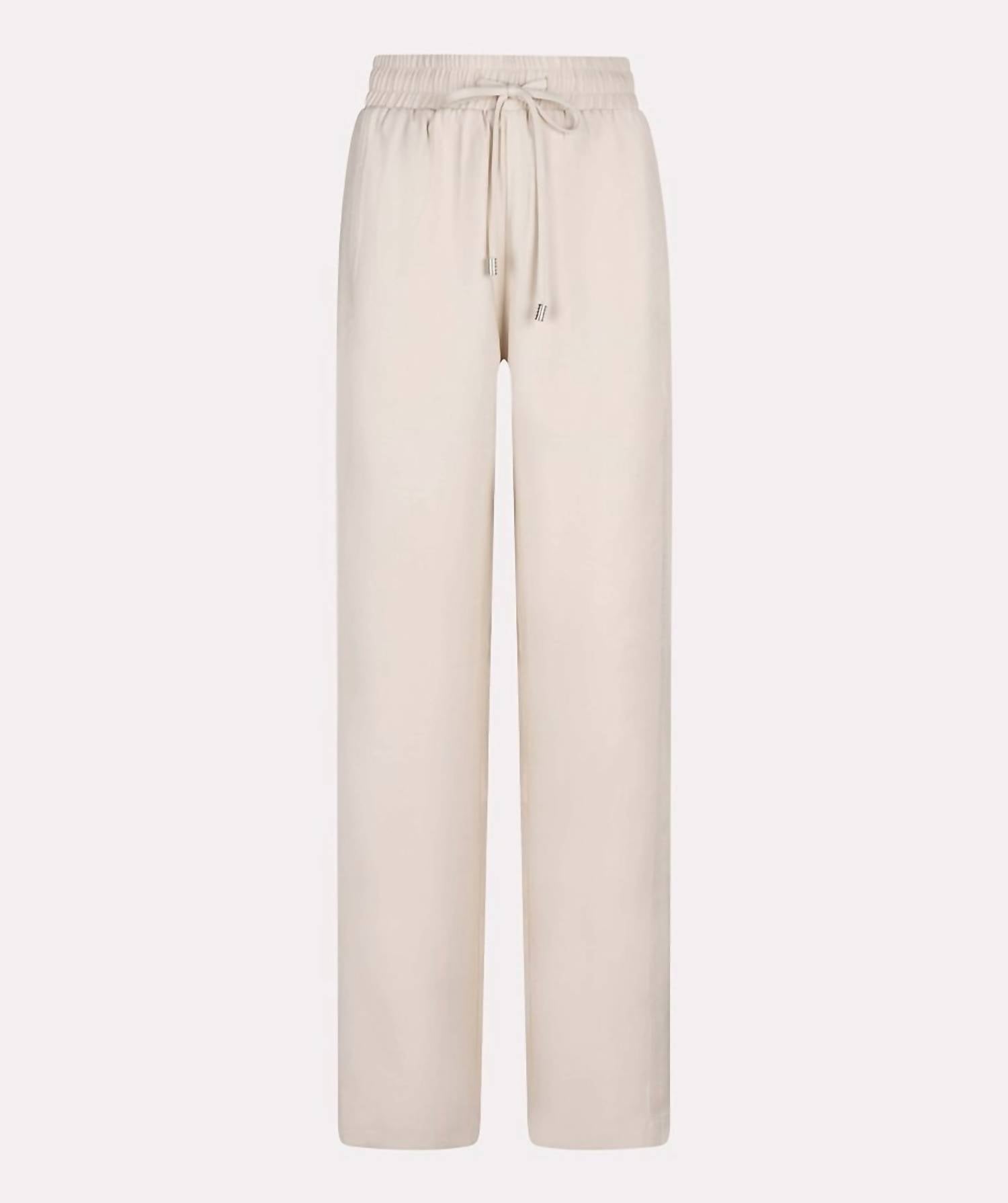 Esqualo - Elastic Wide Leg Trouser Pants - beige - clothing - pants