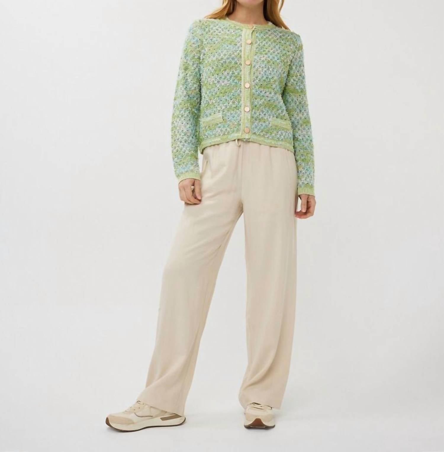 Esqualo - Elastic Wide Leg Trouser Pants - beige - clothing - pants