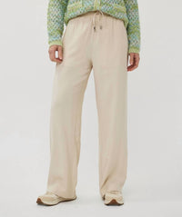 Esqualo - Elastic Wide Leg Trouser Pants - beige - clothing - pants
