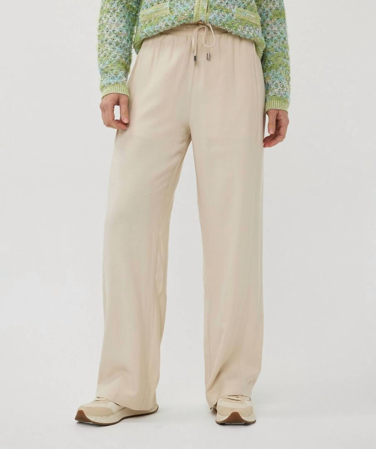 Esqualo - Elastic Wide Leg Trouser Pants