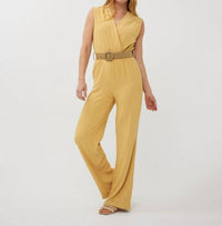 Esqualo - Fancy Crinkle Wide Leg Jumpsuit - clothing - jumpsuits - pants