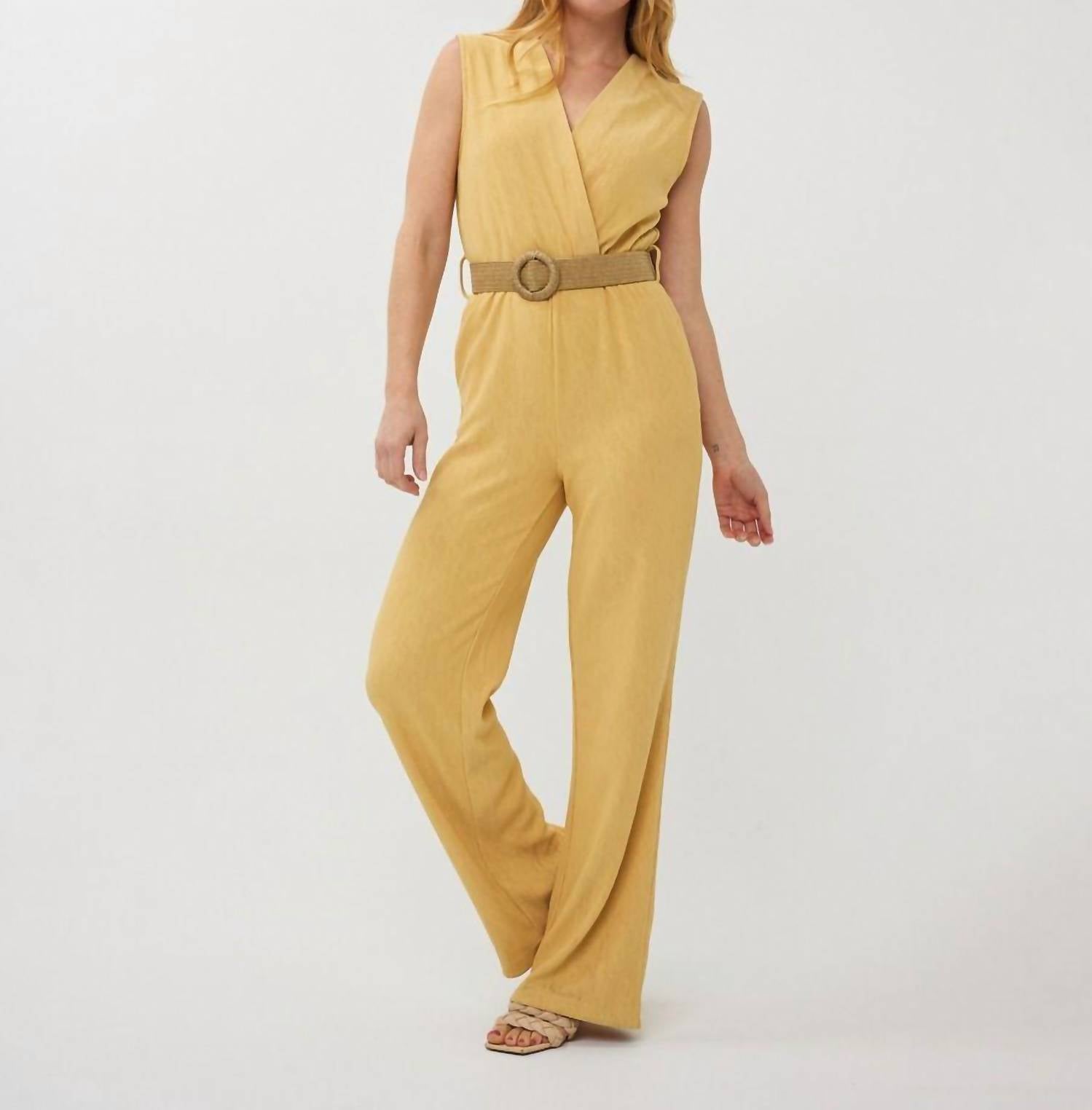 Esqualo - Fancy Crinkle Wide Leg Jumpsuit - clothing - jumpsuits - pants