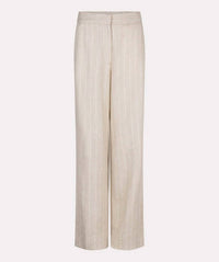 Esqualo - Linen Stripe Trousers Pants - beige - clothing - linen - blend