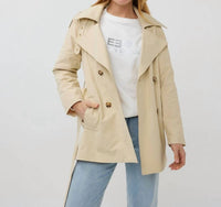 Esqualo - Midi Trench Coat - beige - clothing - coats