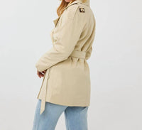 Esqualo - Midi Trench Coat - beige - clothing - coats