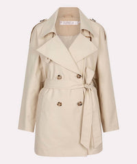 Esqualo - Midi Trench Coat - beige - clothing - coats
