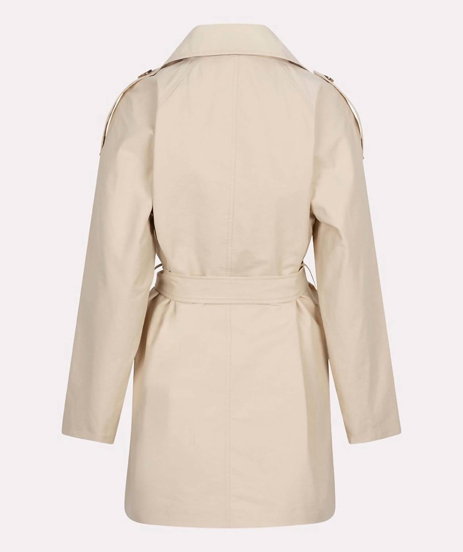 Esqualo - Midi Trench Coat - beige - clothing - coats