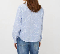 Esqualo - Short Striped Bows Blouse