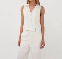Esqualo - Striped Linen Vest