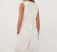 Esqualo - Striped Linen Vest