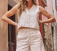 Esqualo - Striped Linen Vest