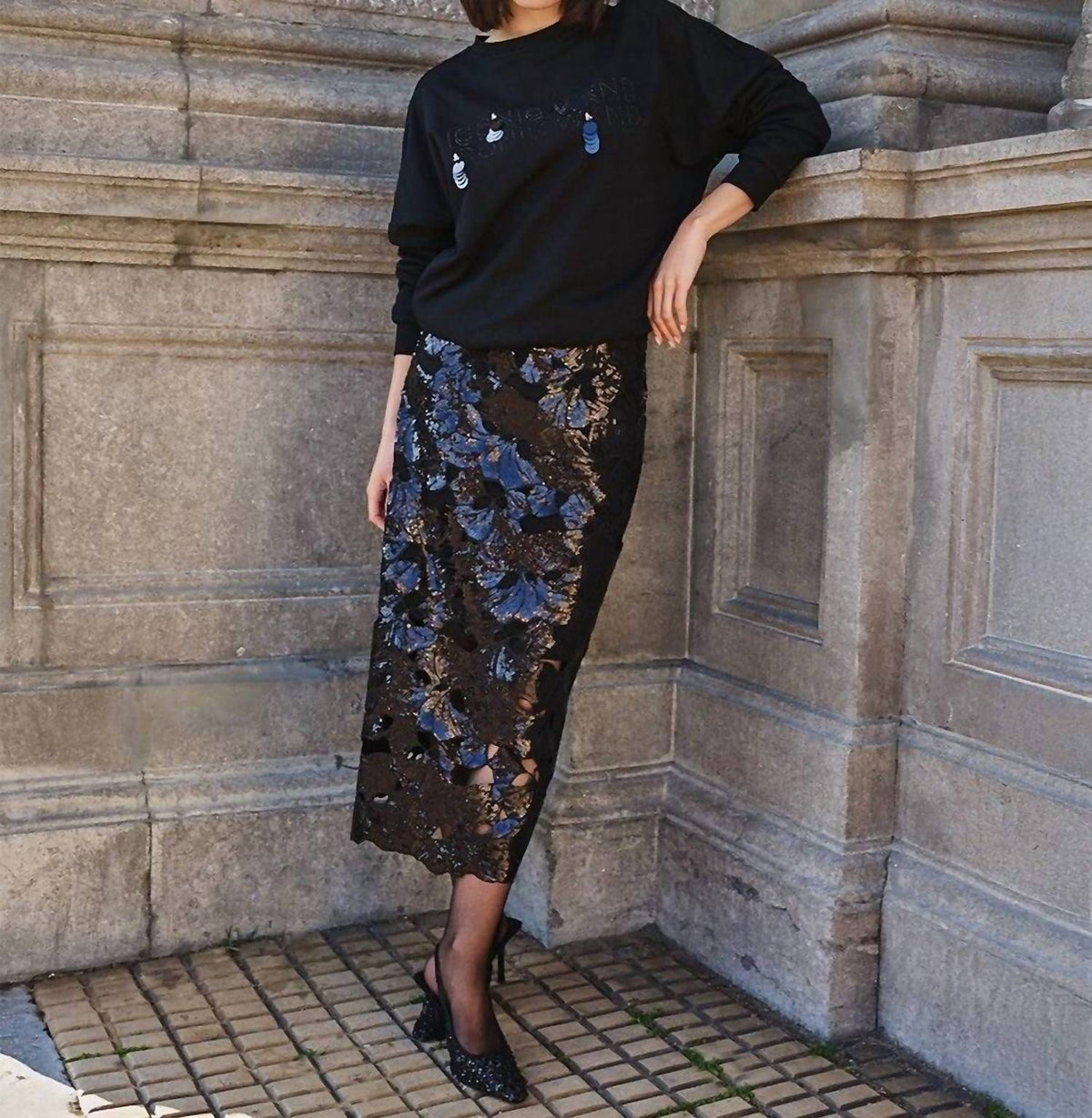 Esqualo - Sunisa Sequin Midi Skirt