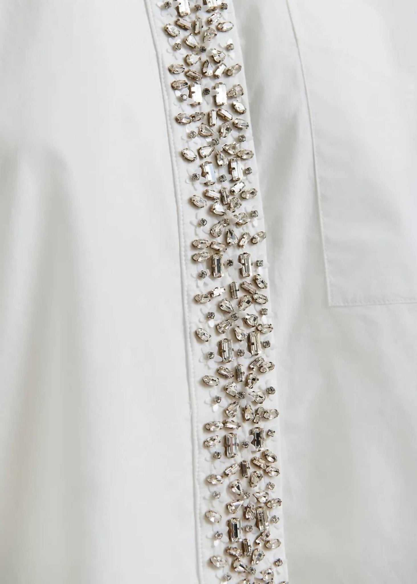 Essentiel Antwerp - Cotton Shirt With Embellished Button Placket - button - down - shirts - clothing - cotton