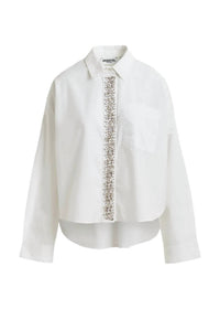 Essentiel Antwerp - Cotton Shirt With Embellished Button Placket - button - down - shirts - clothing - cotton