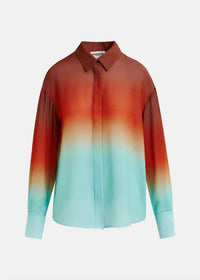 Essentiel Antwerp - Tie Dye Straight Shirt Blouse - blouses - clothing - orange