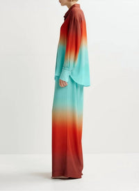 Essentiel Antwerp - Tie Dye Straight Shirt Blouse - blouses - clothing - orange