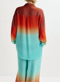 Essentiel Antwerp - Tie Dye Straight Shirt Blouse - blouses - clothing - orange